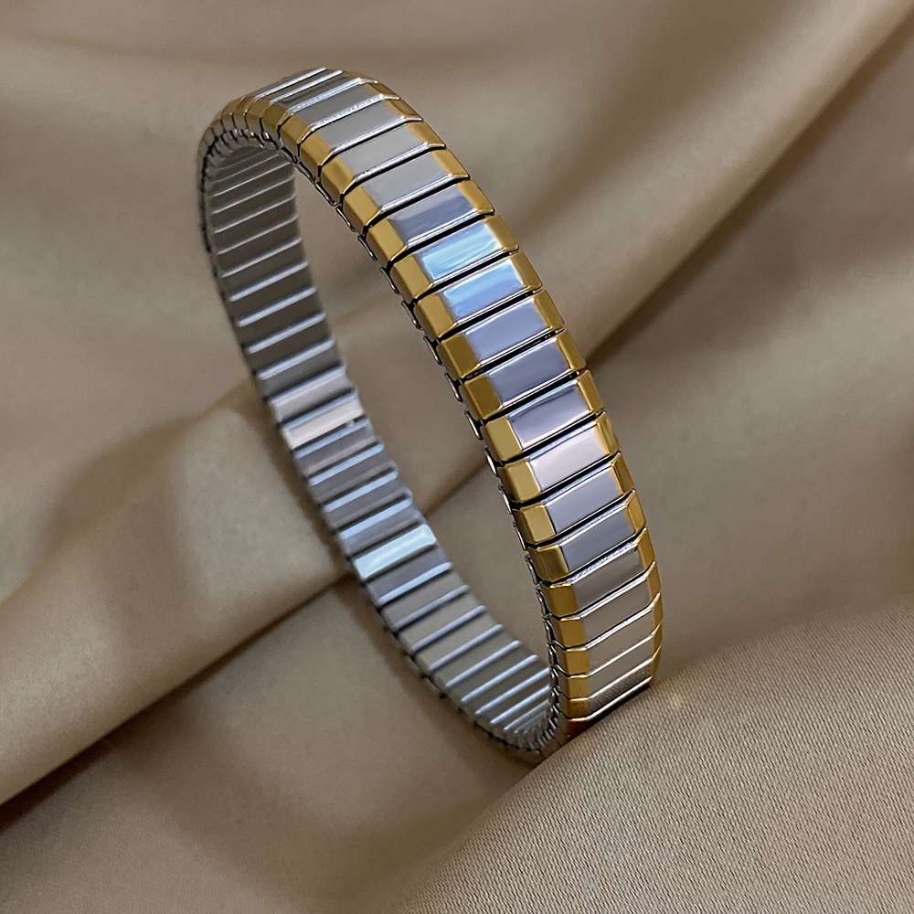 Classic 9MM Stainless Steel Elastic Stretch Bracelet